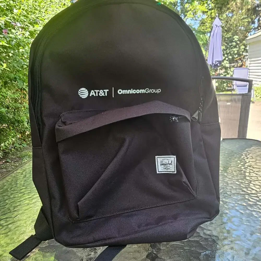 Herschel Classic Black Backpack AT&T Omnicom Group Laptop Travel Bag
